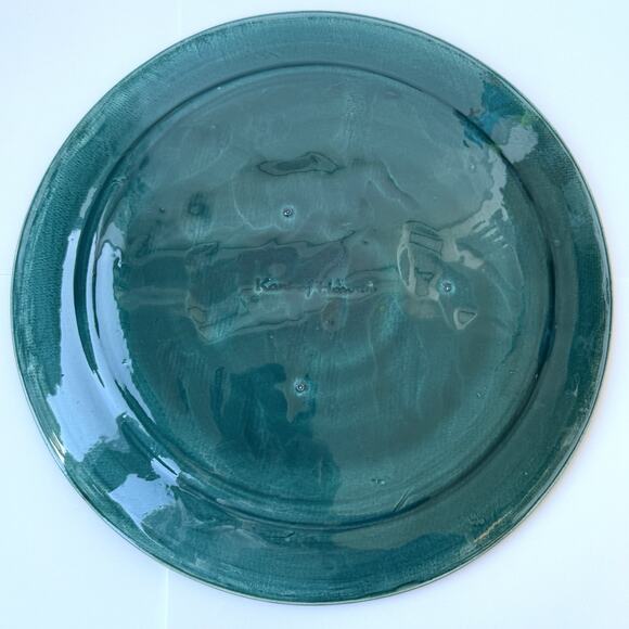 Kani of Hawaii Majolica Pottery Bird of Paradise Flower Plate - 10 1/2" Kona - Picture 5 of 6